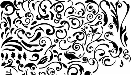 Serie von Schwarz-Weiß-Design-Elemente Vektor Material -4 (einfaches Muster)