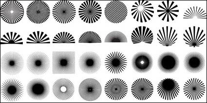 Serie von Schwarz-Weiß-Design-Elemente Vektor Material -13 (Strahlung)