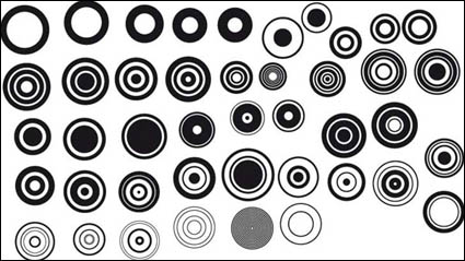 Serie von Schwarz-Weiß-Design-Elemente Vektor Material -1 (einfache Runde)