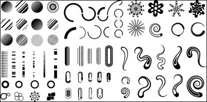 Serie von Schwarz-Weiß-Design-Elemente Vektor Material -3 (einfache Grafik)