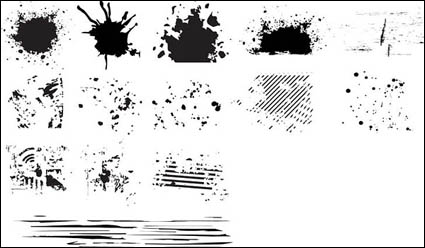 Serie von Schwarz-Weiß-Design-Elemente Vektor Material -6 (Tintenklecks)