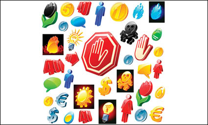 3D dreidimensionale Symbol Vektor Material