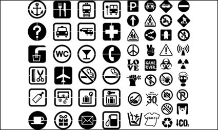 Terminals, Restaurants, Bushaltestellen, Taxis, Flughäfen, Umweltschutz-, Vektor-Grafiken