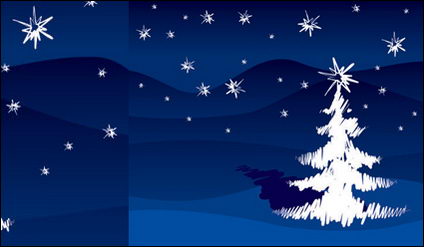 Handgemalte Pinselstriche Weihnachtsbaum Vektor-Material
