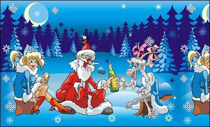 Crazy Santa Claus Vektor