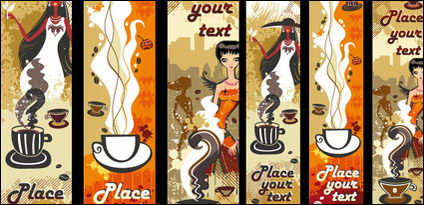 Frauen-und Kaffee-Vektor