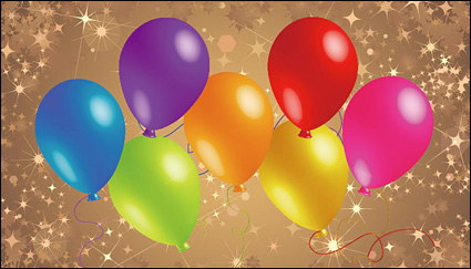 Star Hintergrund Vector bunten Luftballon Material