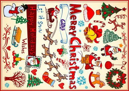 Weihnachtsbäume, Weihnachten Kränze, Kerzen, Glocken