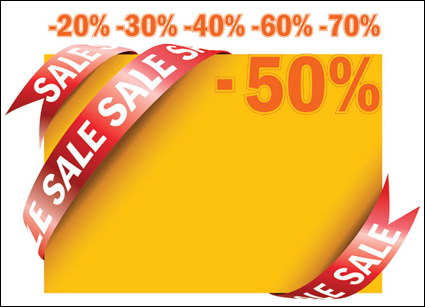 Verkauf Ribbon Card Vector
