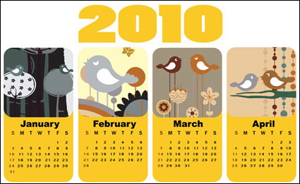 2010 Kalender Vorlage Vektor
