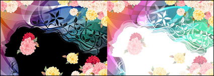 Frau mit Blumen, Vektor-Material -5