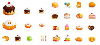 Western-Stil Kuchen Vector Icons