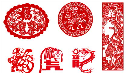 Paper-Cut-Tiere - Schweine-, Kran-, Hunde -