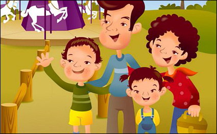 iClickart Cartoon Familie Illustrator Vektor-Material-8