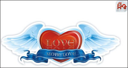 Wings, herzförmigen Valentinstag Vector