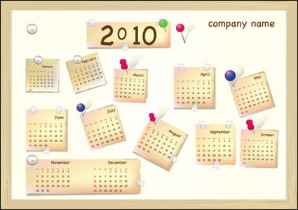 2010 New Year Kalender Vector