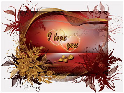 Valentinstag Grußkarten Vector