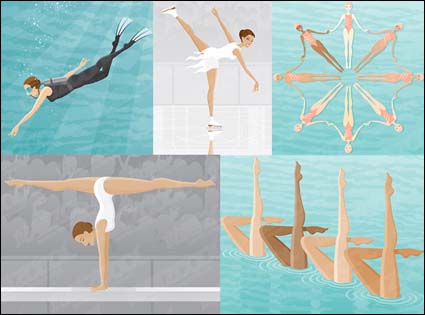 Tauchen, Skaten, Synchronschwimmen, Gymnastik, Schwebebalken