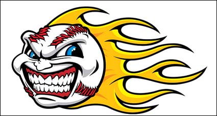 Flame Baseball Vektor
