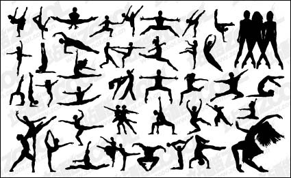 Vector Menschen Silhouette Tanz
