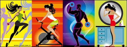 Fitness-Serie Illustrator Vektor Material