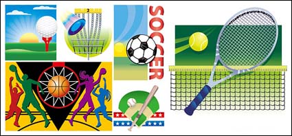 Vector Illustration verschiedener Sportarten Materialien