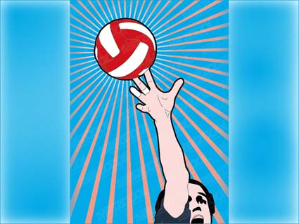 Volleyball-Vektor Material