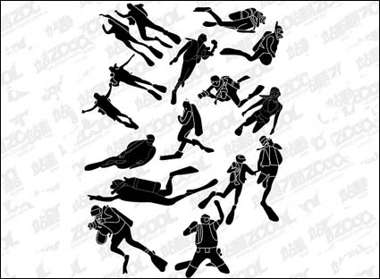 People Vector Silhouetten Material tauchen