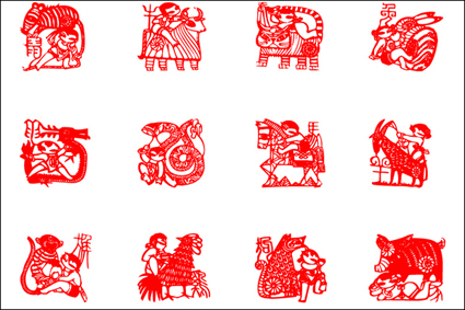 Zodiac Papier geschnittenen Vektor