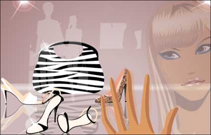 Vector Fashion Showcase von Waren und Material Girls