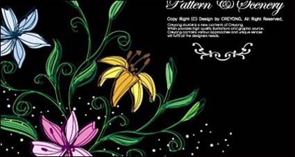 Handgemalte Blumen Vector-1