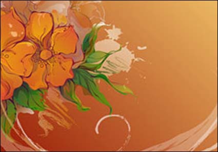 Handgemalte Blumen Vector Material-2