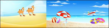 Wste, Kamele, Sand, Sonnenschirm, Boje