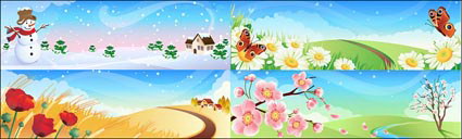 Frhling Sommer Herbst Winter Landscape