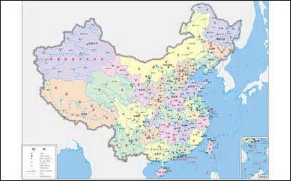 China Karten (vier Farben) als Vektor