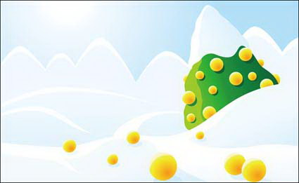 Cartoon Schneelandschaft Vector