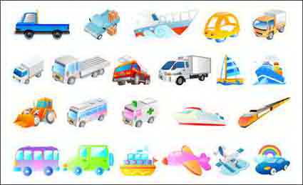 Vector Schiffe, Flugzeuge, Autos, Krankenwagen