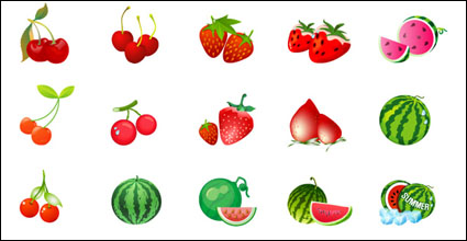 Cherry Erdbeere Wassermelone Vektor-Material